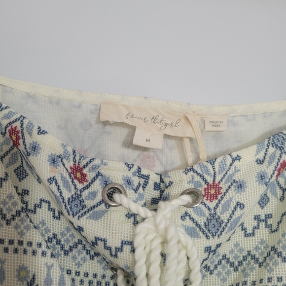 ANTHROPOLOGIE FOREVER THAT GIRL Boho Floral Lace Up Peplum Tank - Picture 11 of 14